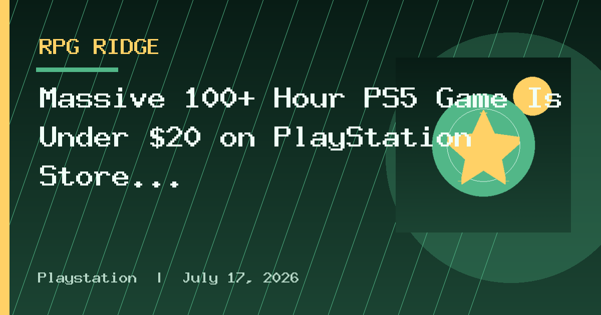 Massive 100+ Hour PS5 Game Is Under $20 on PlayStation Store