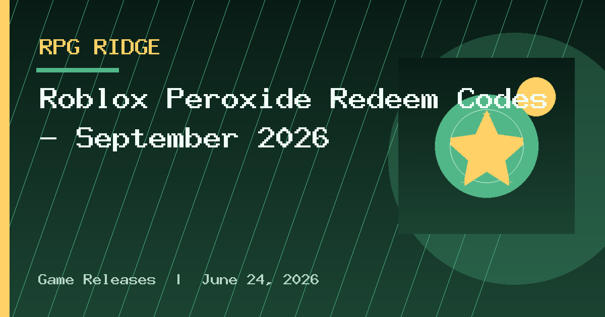 Roblox Peroxide Redeem Codes – September 2026