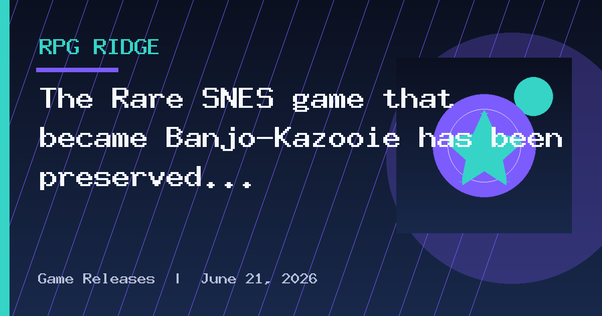 The Rare SNES game that became Banjo-Kazooie has been preserved thanks
